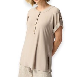 Joseph Ribkoff Beige Button-Down Blouse Sz.6 EUC